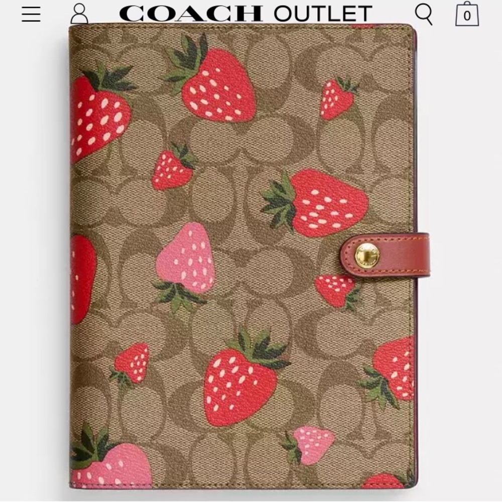 ‼️NWT‼️Coach Notebook Wild Strawberry Print 🍓